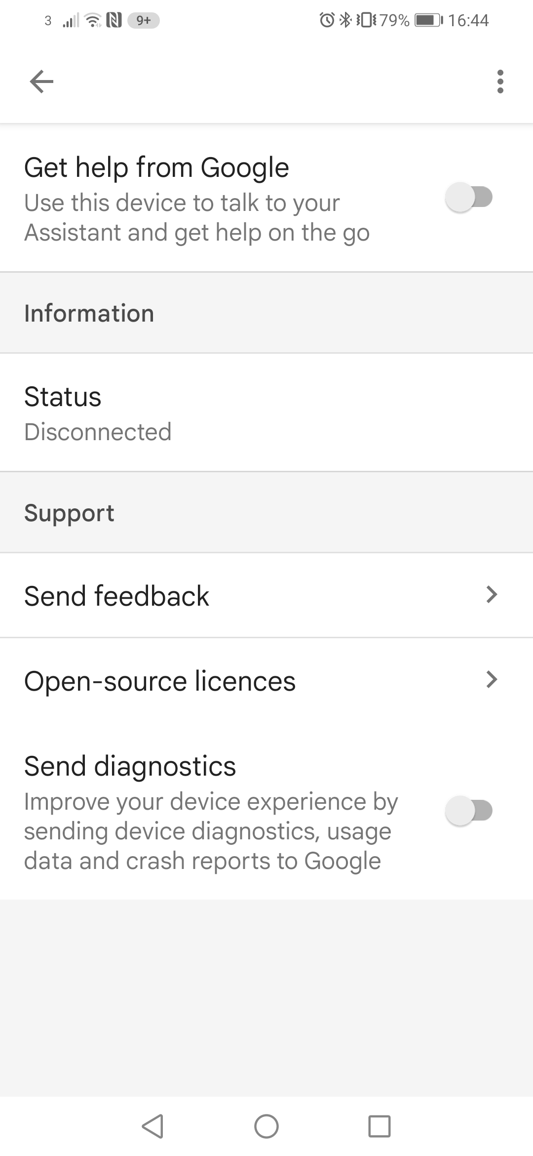 Google Assitant disabled for headphones